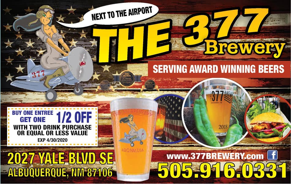 The 377 Brewery Buy one entree, get one HALF OFF!! See details. Award winning beers!…