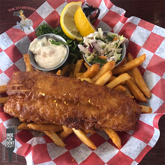 Fish and Chips, craft-beer and friends make the perfect lunch!  377Brewery.com Kirkl…