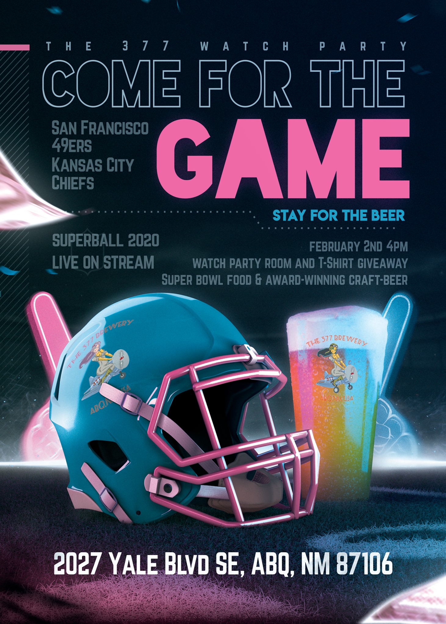Superbowl Sunday!  Join us for the game!  T-Shirt Give-Away.  Wear your favorite tea…