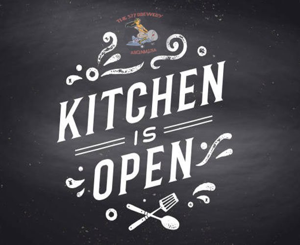 The Kitchen is Open at 4pm!  Sorry for any inconvenience! 377Brewery.com